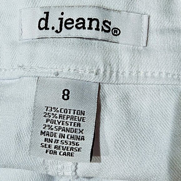 NWT D.Jeans White Twill High Waist Ankle Crop Jeans - 8 - Picture 3 of 13